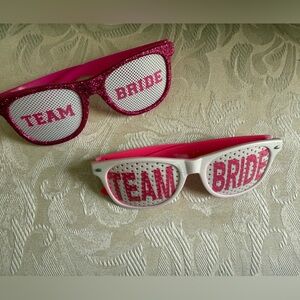2 Pairs of Pink and White Team Bride Sunglasses